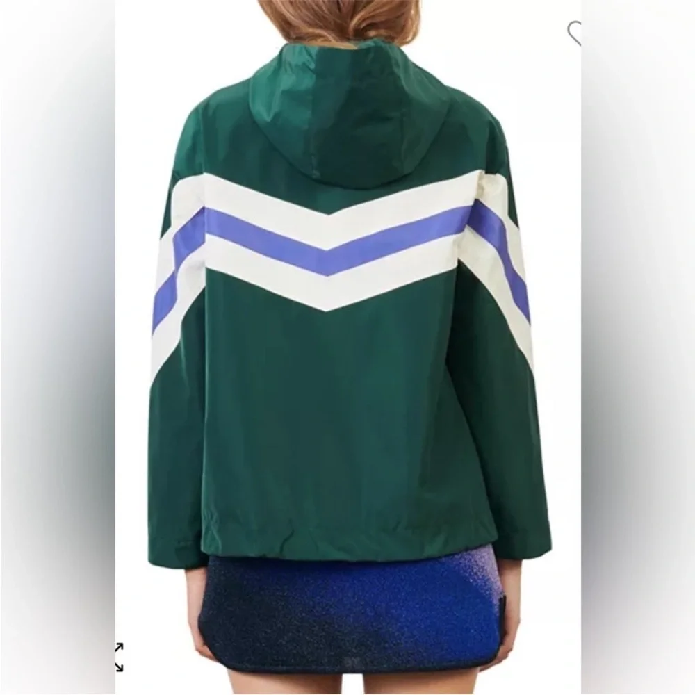 Maje Jacket Baneli Windbreaker Striped in Green